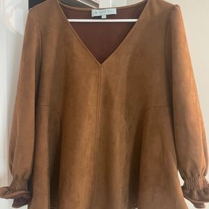 Tuckernuck Brown Suede Easton Blouse